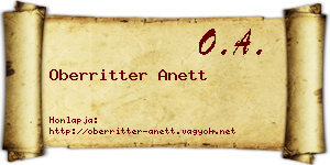 Oberritter Anett névjegykártya