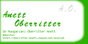 anett oberritter business card